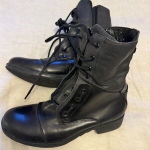 Rudsak: beautiful, lined, black leather, lace-Up combat boots. Size 41 unisex